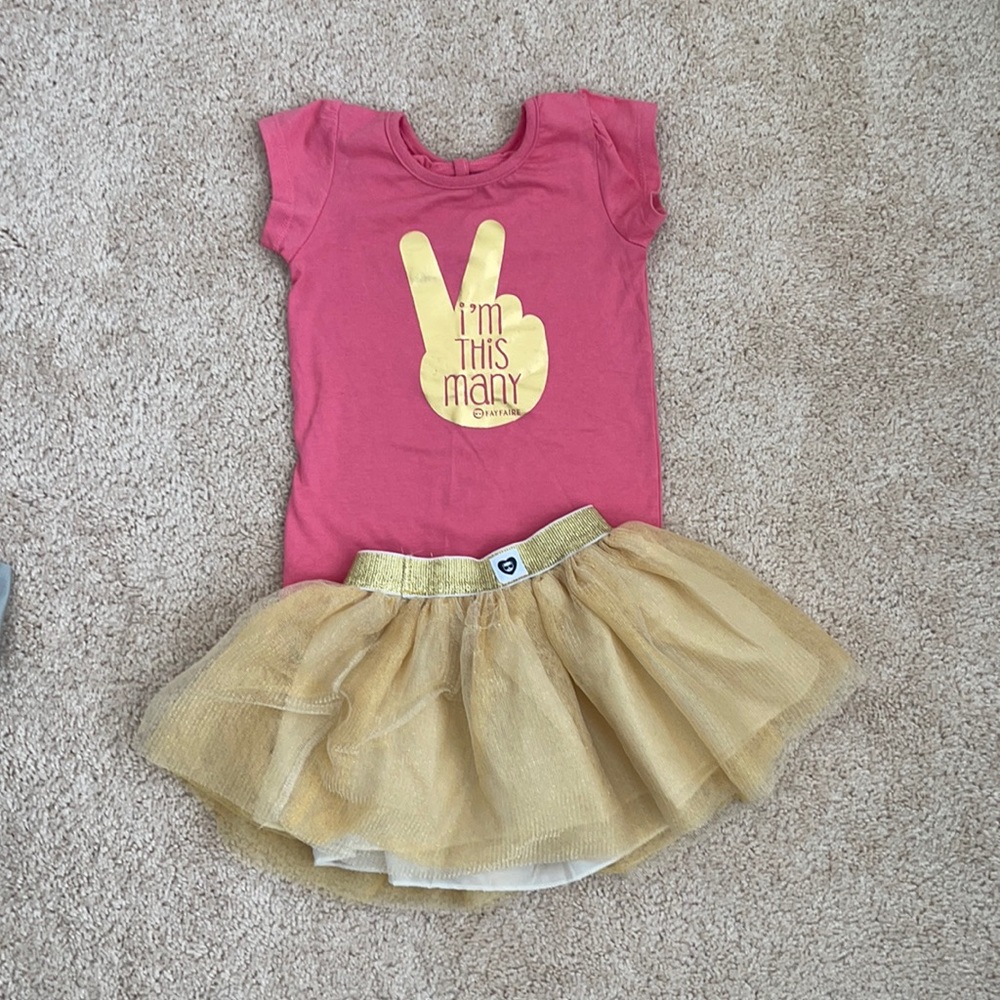 Fayfaire 2nd birthday outfit shirt and tutu